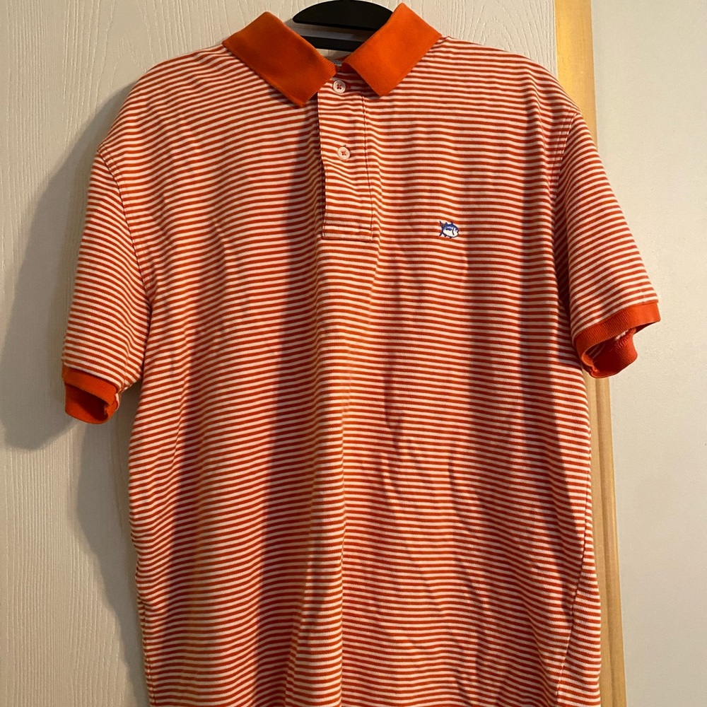 Southern Tide Polo, Orange and White.